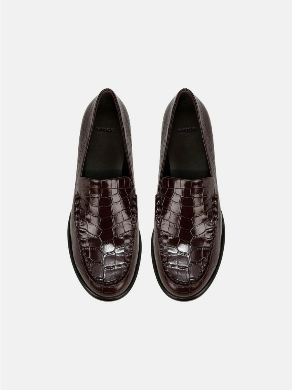 ✨ Like New Vince Naomi Croc-embossed Leather Loafer in Cacao Brown ✨